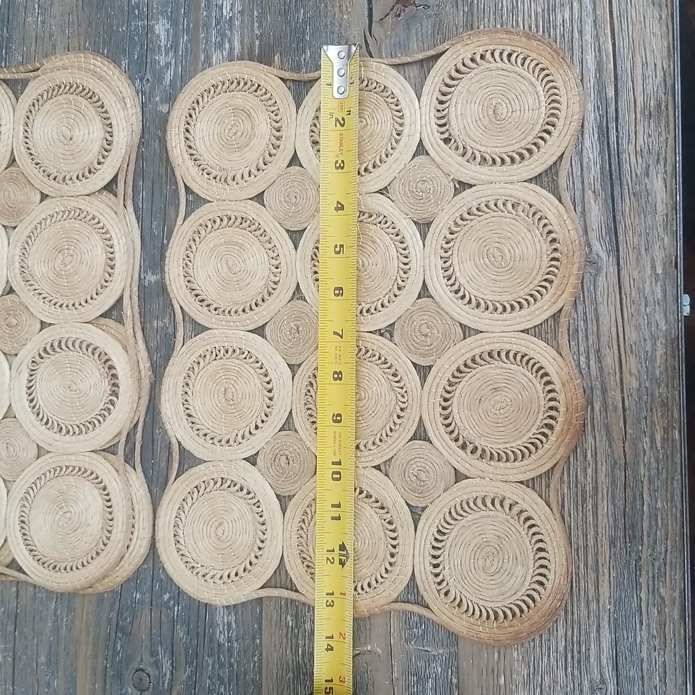 Three Rattan BOHO Circular Designed Placements - Picture 5 of 8